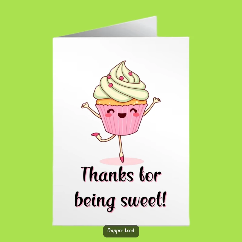 Free Printable Thank You Card: Cupcake Pirouette, A Sweet & Funny Downloadable Gift