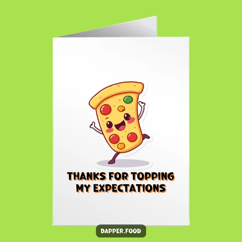 Free Printable Thank You Card: Pizza Cartwheel Wobble, Funny Downloadable Appreciation