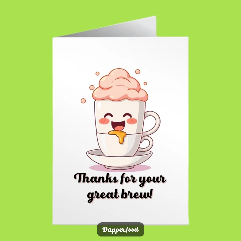 Free Printable Thank You Card: Funny Coffee Mug Spill, Appreciative Downloadable Gift