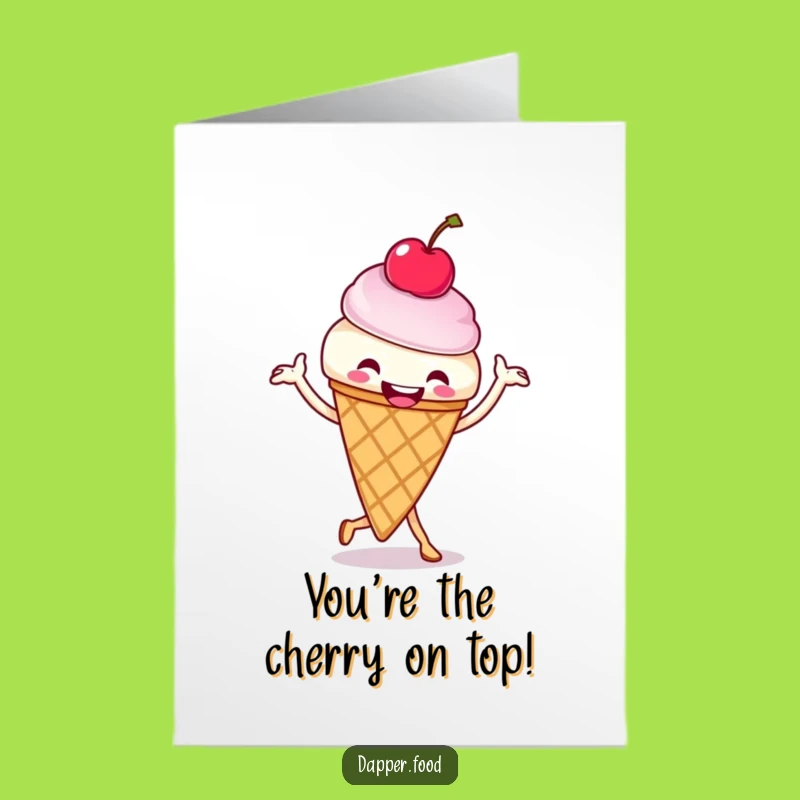 Free Printable Thank You Card: Funny Ice Cream Cone Jigging Downloadable