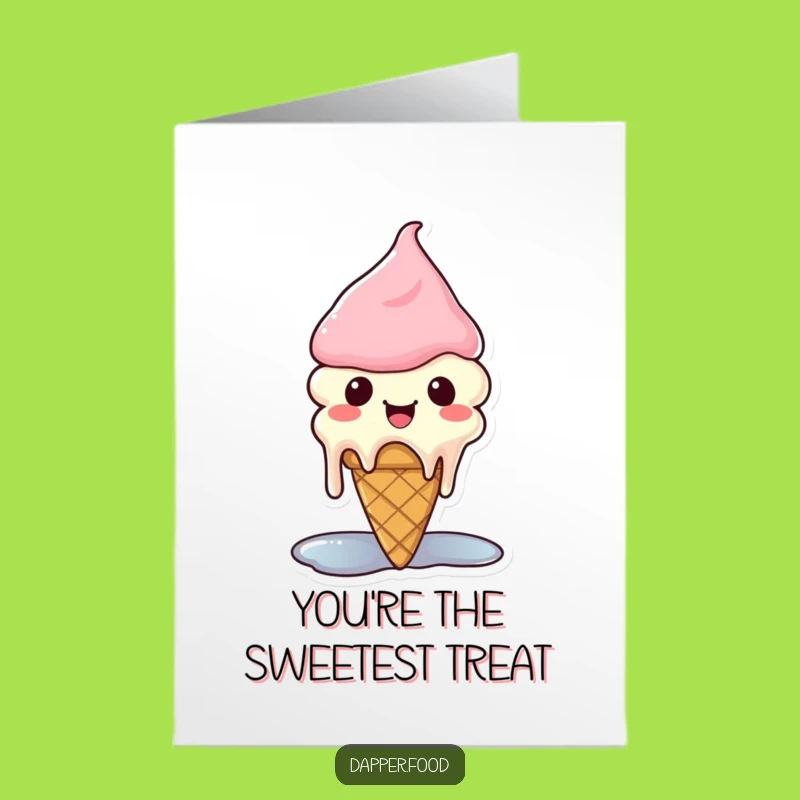 Free Printable Thank You Card: Happy Melting Ice Cream Cone, Funny Downloadable Gift