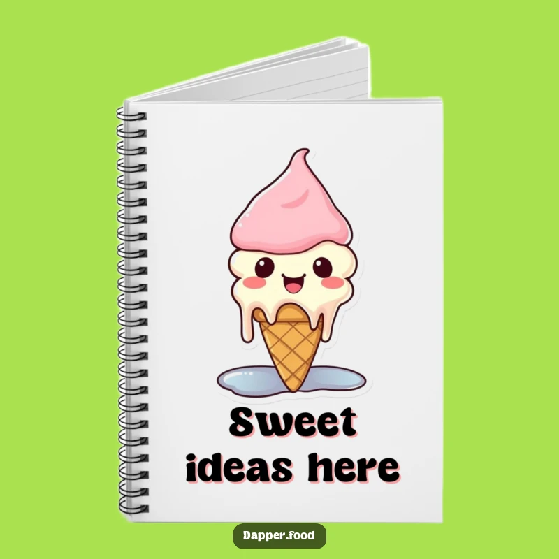 Creative Funny Kawaii Ice Cream Notebook: Jot Ideas with a Melting Cone