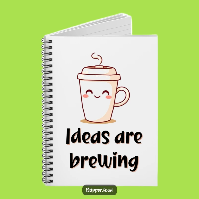 Funny Coffee Cup Steam Notebook - Sip Your Thoughts In Style
