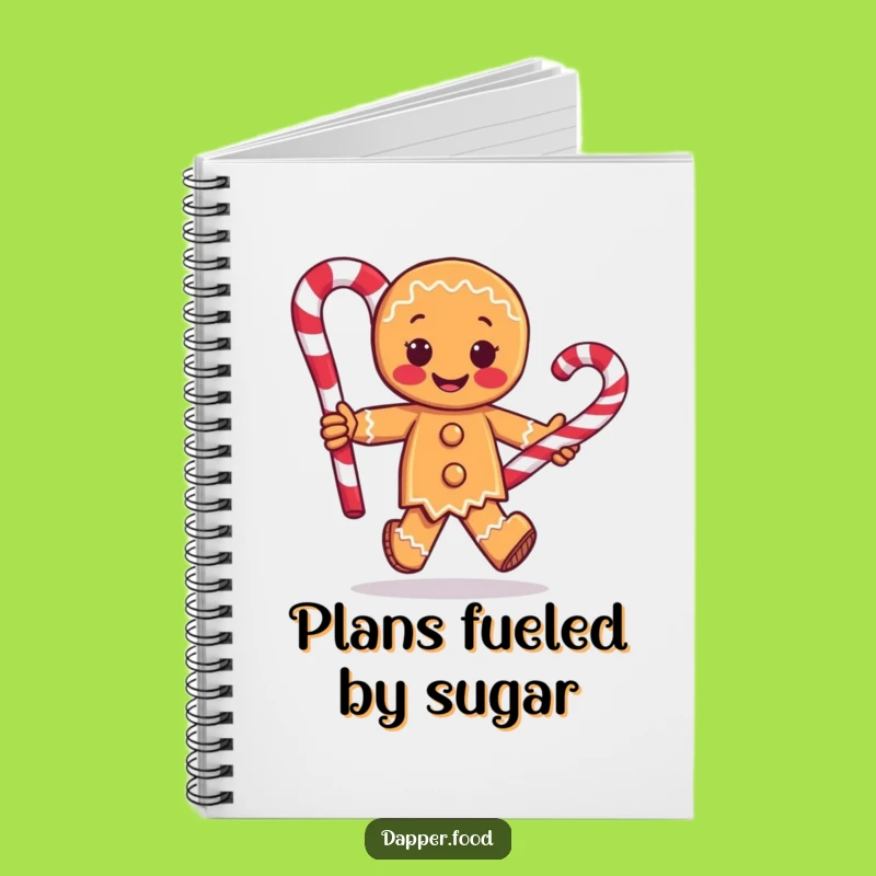 Funny Gingerbread Man Notebook - Candy Cane Ideas Journal Gift