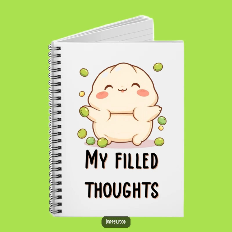 Funny Playful Dumpling Pea Juggling Notebook - Jot Down Cute Ideas!