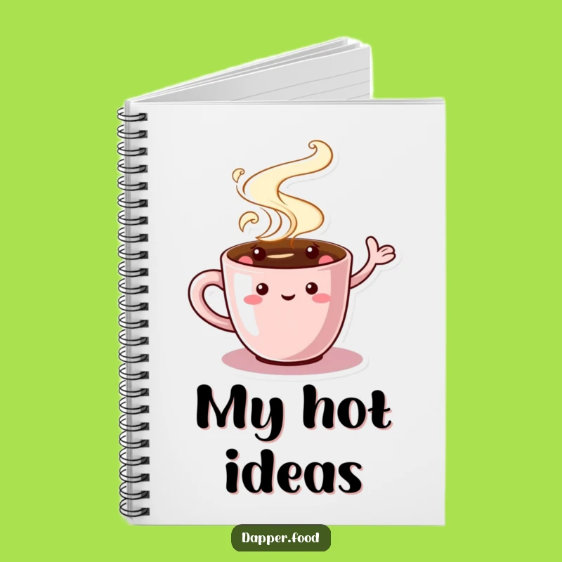 Funny Coffee Cup Notebook - Charming Waving Journal for Inspired Thoughts