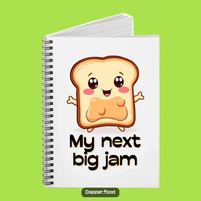 Funny Toast Jumping for Jelly Jar Notebook - Jot Down Ideas with Humor Funny Gift