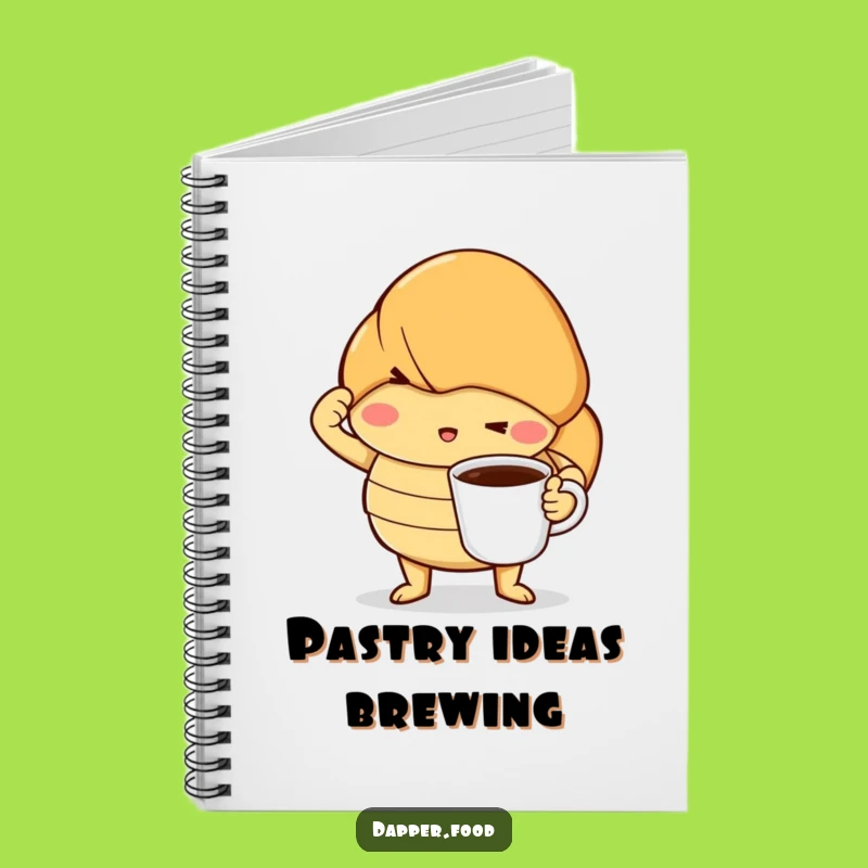 Funny Croissant Coffee Pose Journal - Dramatic & Inspiring Notes