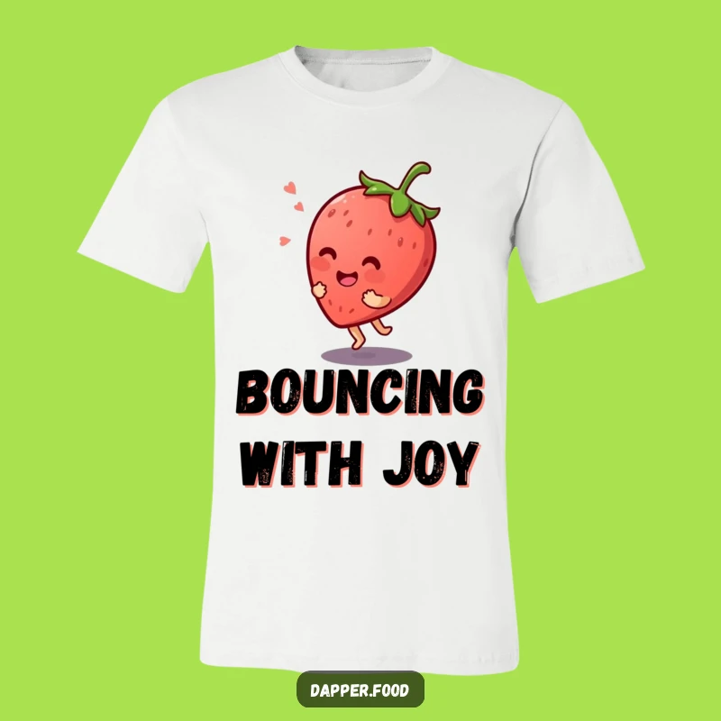 Funny Kawaii Strawberry Bounce T-Shirt: Giggling Fruit Style, Great Gift!