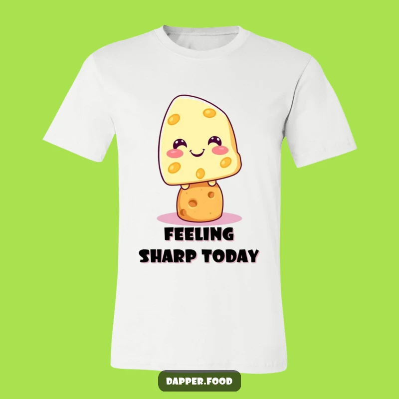 Funny Kawaii Cheese Cracker T-Shirt: Grinning Snack Style, Great Gift!