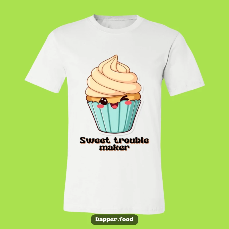Funny Cheeky Cupcake Winking T-Shirt - Wear Your Sweetest Smile