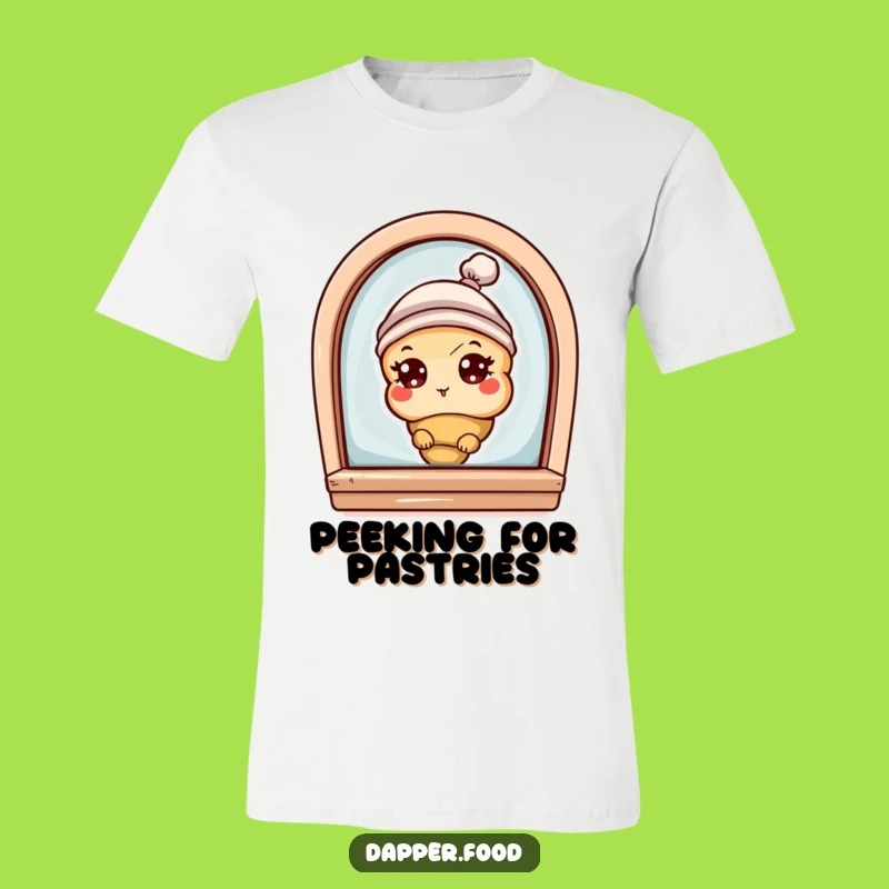 Funny Croissant Bakery Peek T-Shirt: Wear Your Love for Pastries Gift