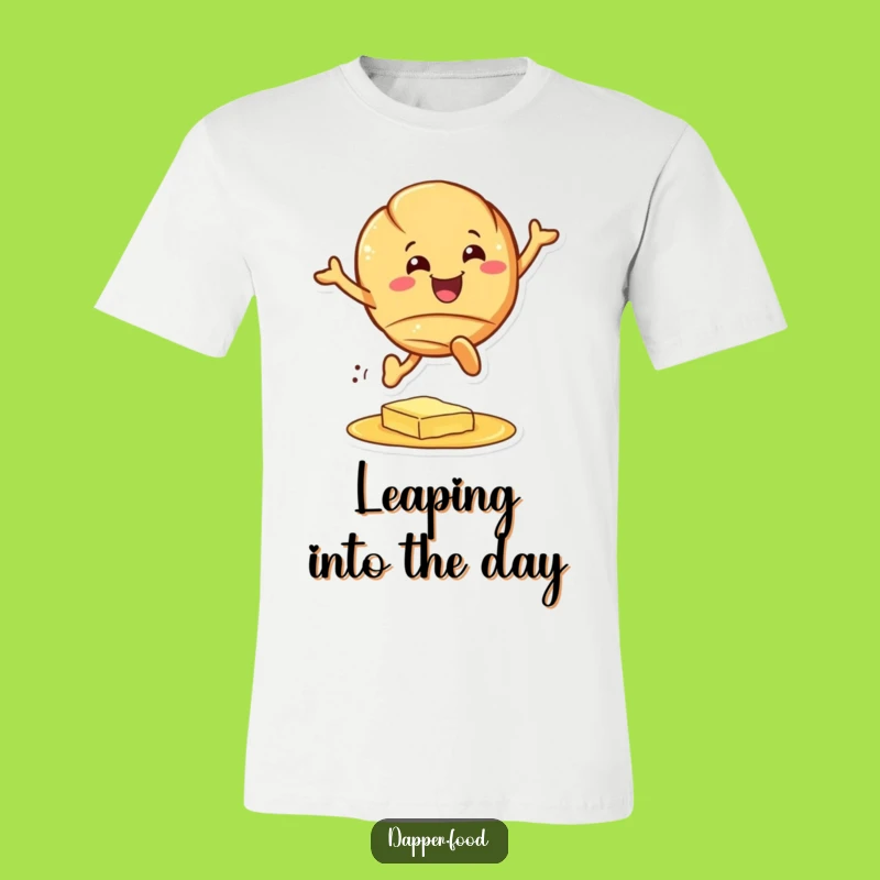 Funny Croissant T-Shirt: Hilarious Pastry Character Leaping, a Perfect Funny Gift