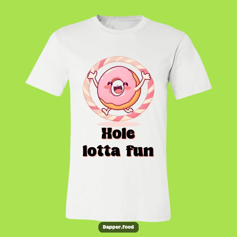 Funny Donut Jumping Hoop T-Shirt - Sweet & Energetic Foodie Tee