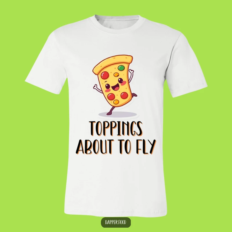 Funny Pizza Cartwheel T-Shirt: Wobbly Character Tee for Foodie Fun