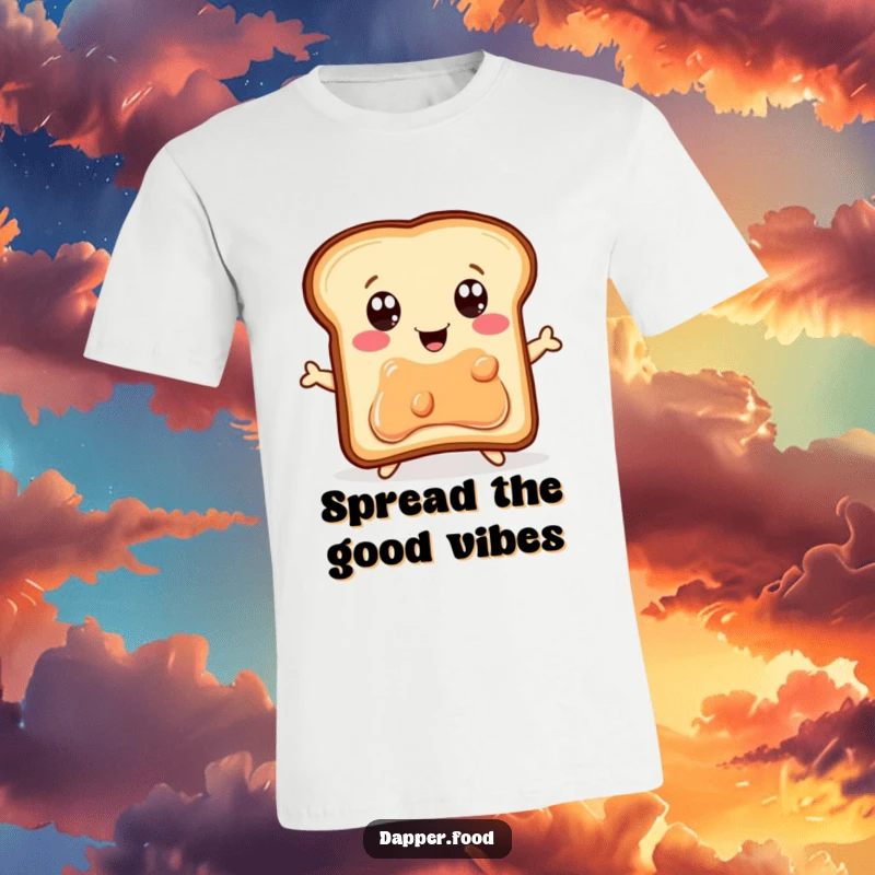 Funny T-Shirt: A delighted piece of toast with eager eyes leaps enthusiastically towards a tempting jelly jar, a breakfast dream.