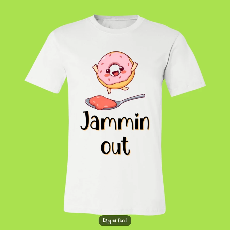 Funny Kawaii Donut Jam Leap T-Shirt: Hilarious Tee for Dessert Lovers