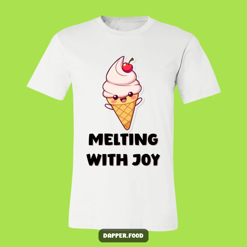 Funny Happy Ice Cream Cone Sliding T-Shirt - Cool & Comfy Tee!
