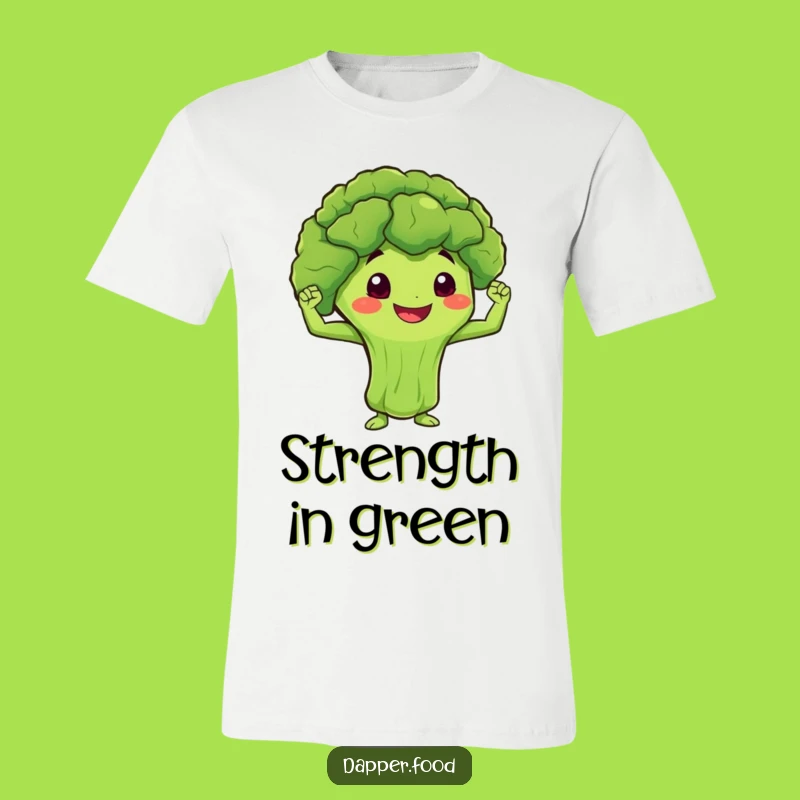 Funny Broccoli Flex T-Shirt: Strong Veggie Character, Great Gift
