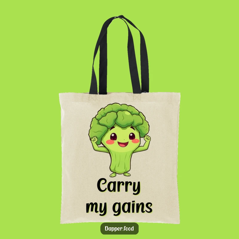 Funny Broccoli Strength Tote Bag: Carry Your Gains, Gift Idea
