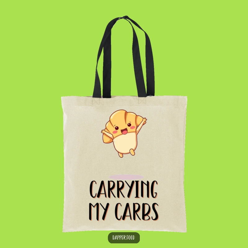 Funny Kawaii Croissant Cartwheel Tote Bag: Joyful Style, Practical Gift!