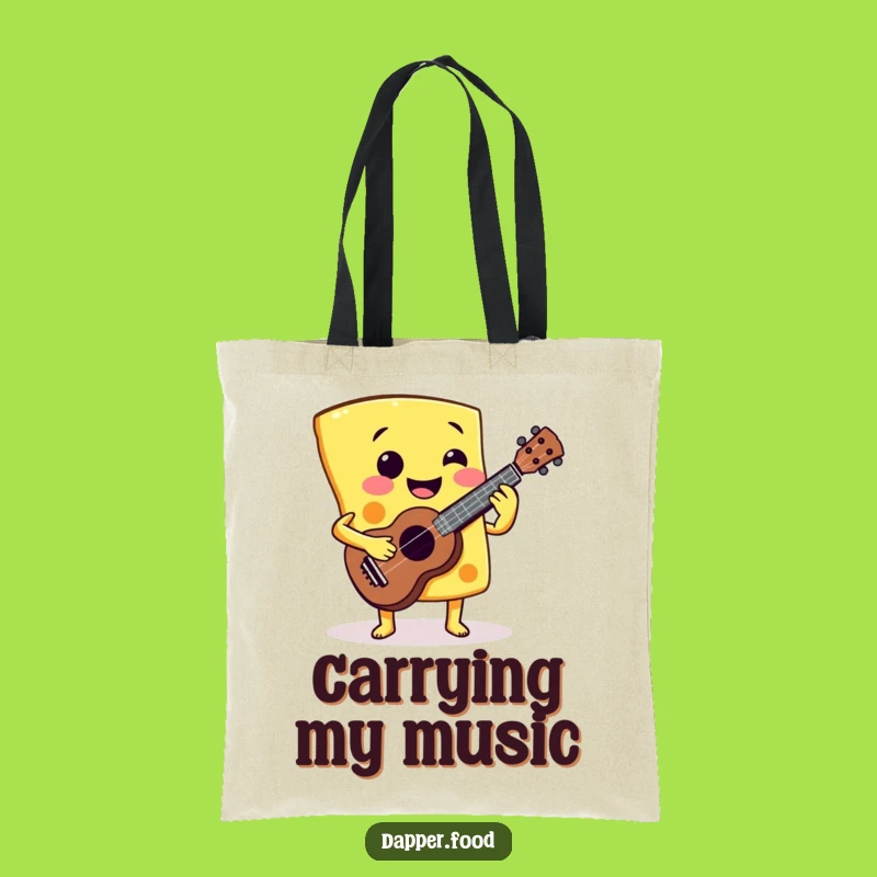 Funny Cheese Ukulele Tote Bag: Carry Your Tunes, Perfect Musical Funny Gift
