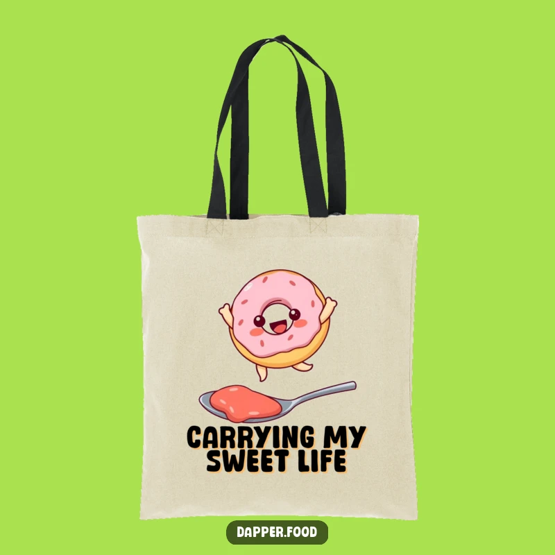 Funny Kawaii Donut Jam Leap Tote Bag: Hilarious Accessory for Sweet Fans