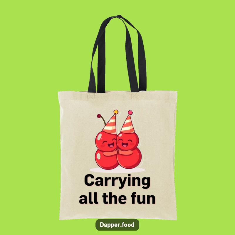 Funny Cherries Tote Bag: Carry Your Essentials with Cute Party Fruit Style