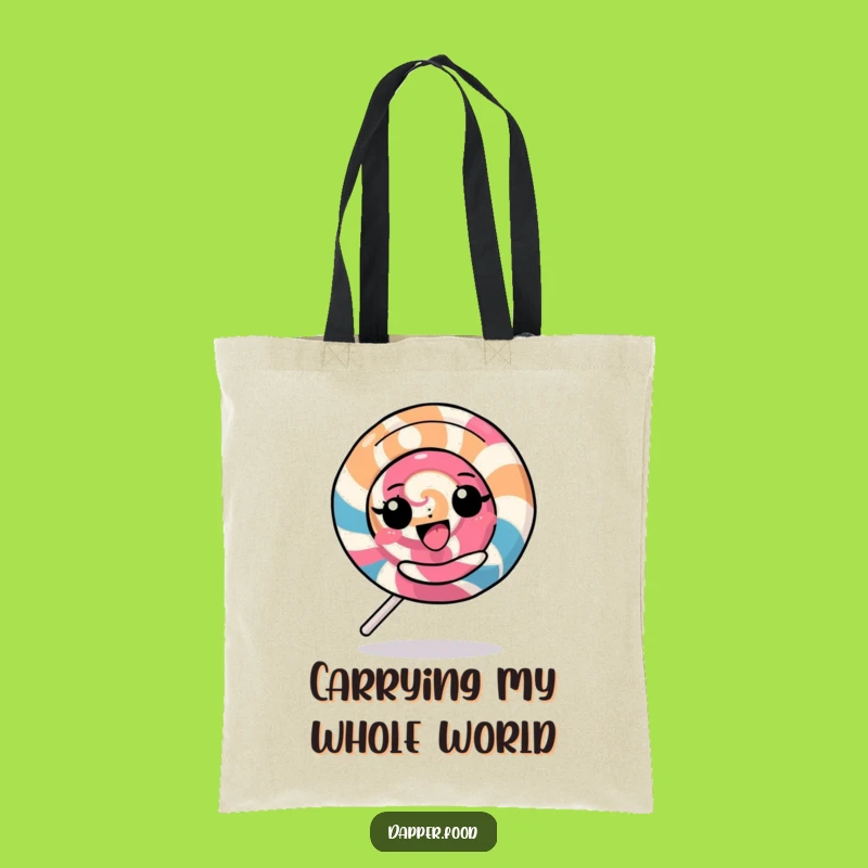 Funny Kawaii Lollipop Tote Bag: Carry Your Fun with This Spinning Character Tote Gift