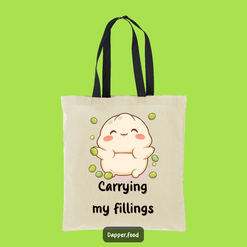 Funny Playful Dumpling Pea Juggling Tote Bag - Carry Your Cute!