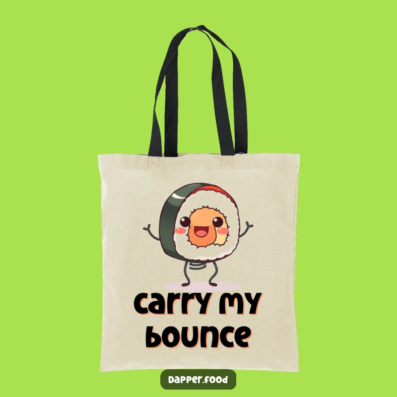 Funny Sushi Roll Tote Bag: Carry Your Essentials with Bouncy Style