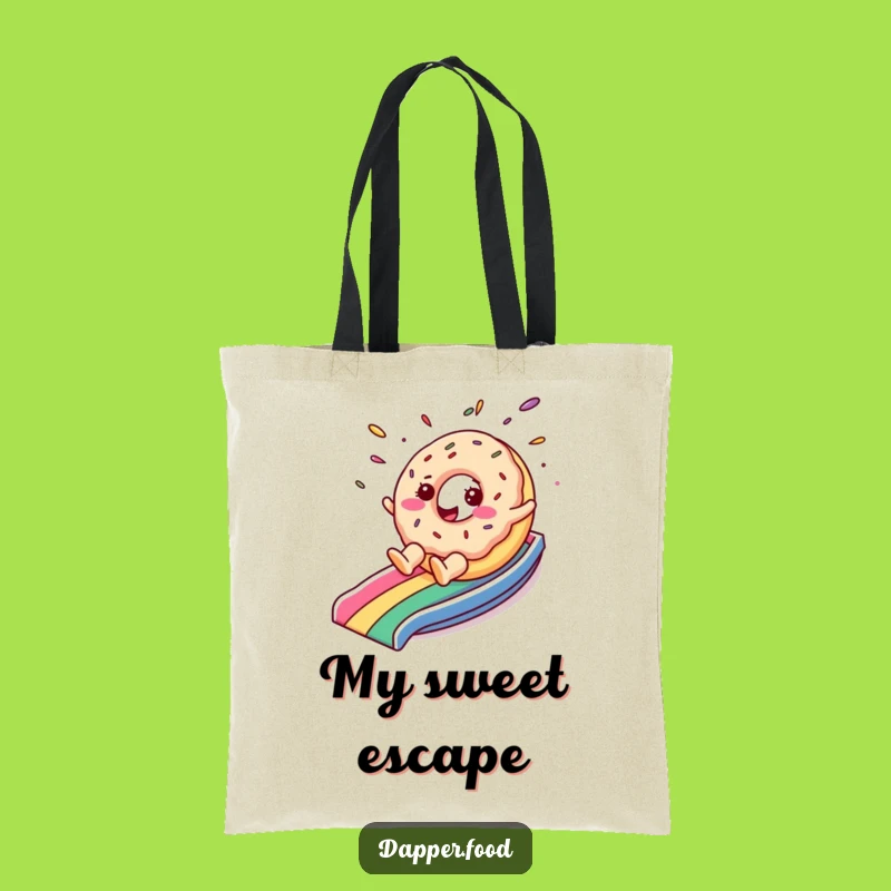Funny Donut Rainbow Slide Tote Bag: Chic Character Accessory for Daily Errands